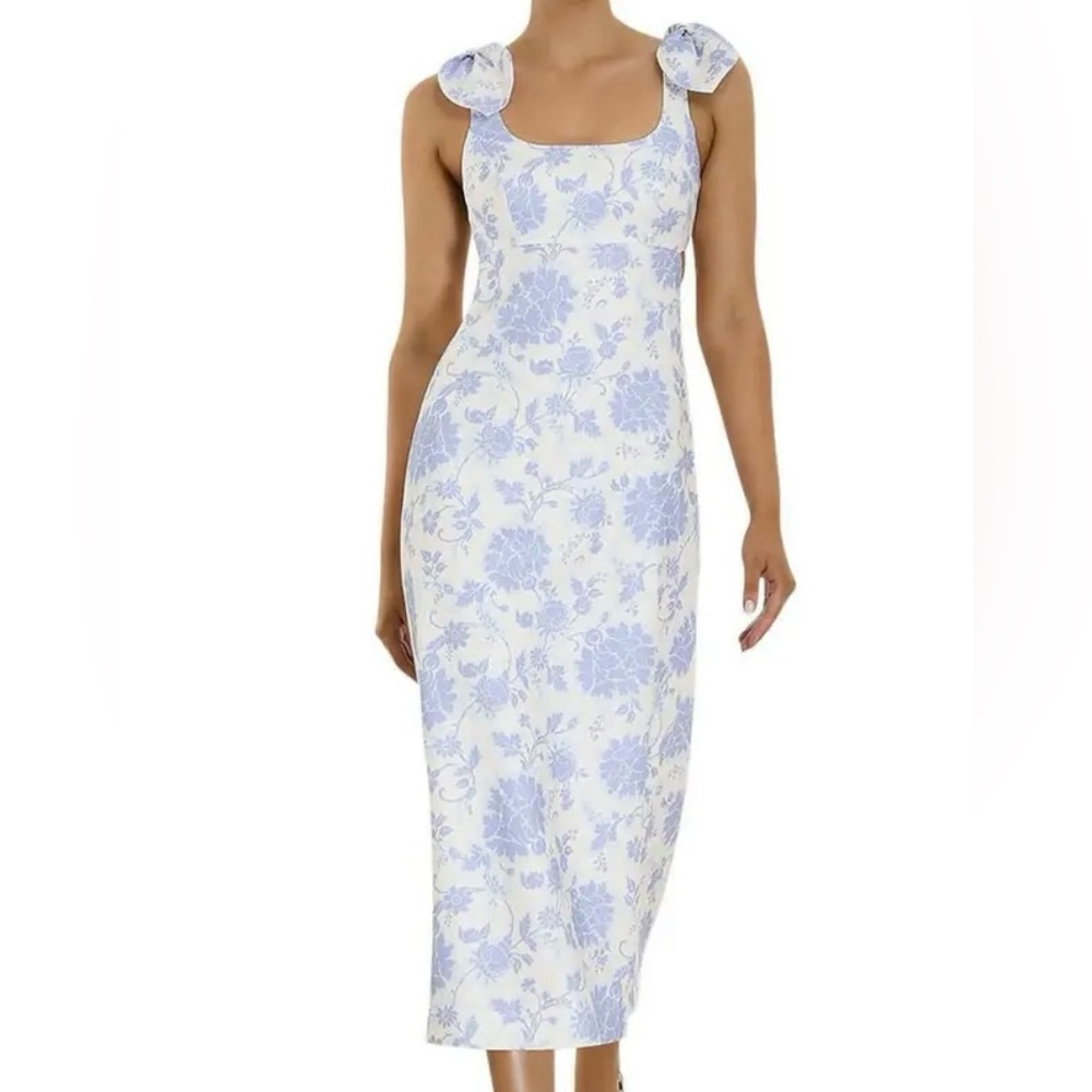 Zimmermann Postcard Tie Shoulder Midi